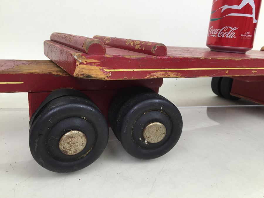 Vintage Wooden Toy Truck With Trailer By Seaver Toy Company Stc Burbank Ca