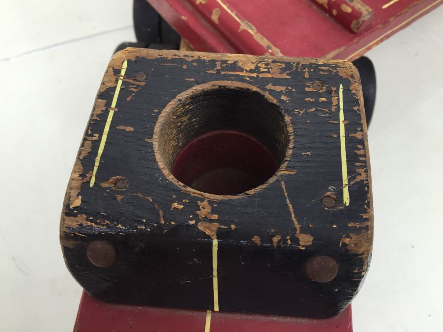 Vintage Wooden Toy Truck With Trailer By Seaver Toy Company STC Burbank CA [Photo 13]