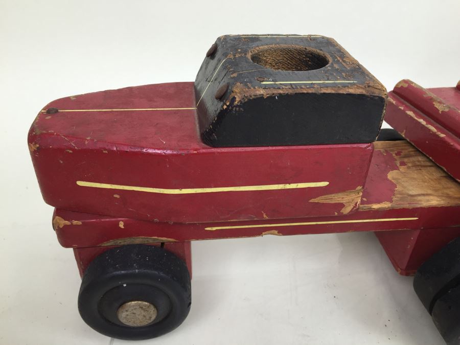 Vintage Wooden Toy Truck With Trailer By Seaver Toy Company STC Burbank CA [Photo 6]
