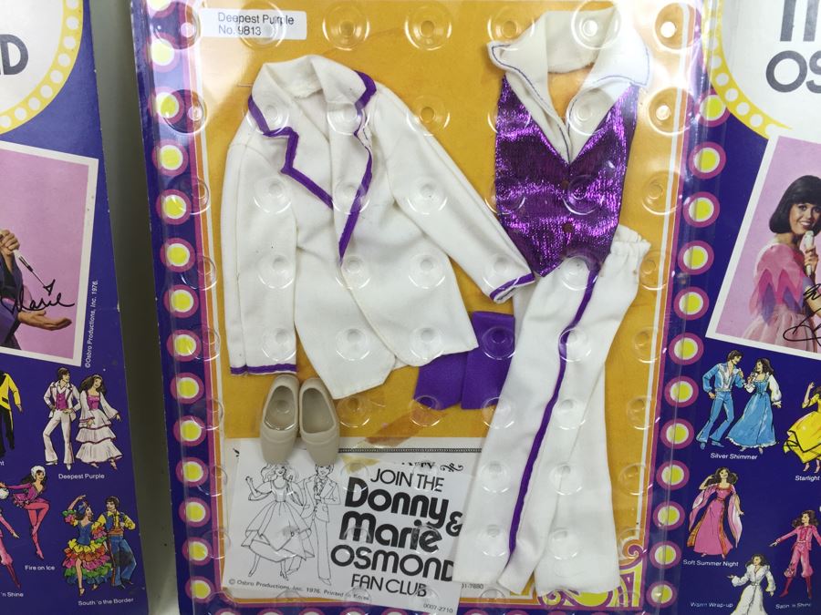 Donny & Marie Osmond Doll Action Figure Fashions 'Silver Shimmer', 'Deepest Purple', 'South 'O The Border' Mattel New On Card Vintage 1976 [Photo 10]