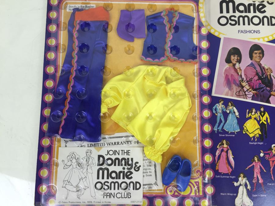 Donny & Marie Osmond Doll Action Figure Fashions 'Silver Shimmer', 'Deepest Purple', 'South 'O The Border' Mattel New On Card Vintage 1976 [Photo 20]