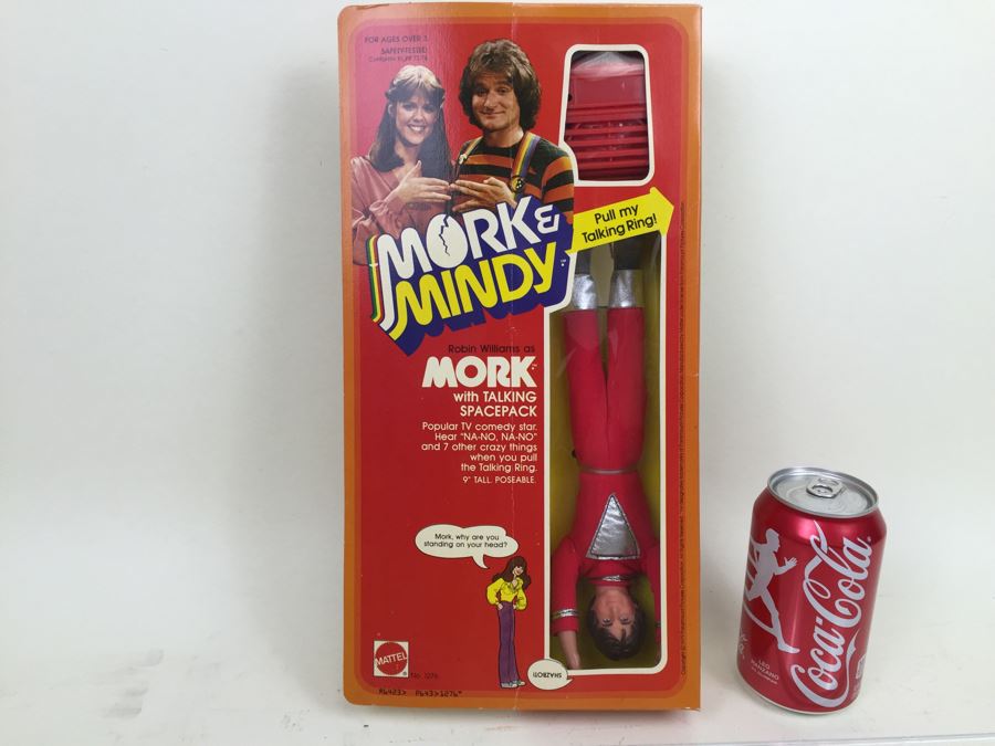 Mork & Mindy Robin Williams As Mork With Talking Spacepack Mattel 1276 New In Box Vintage 1979