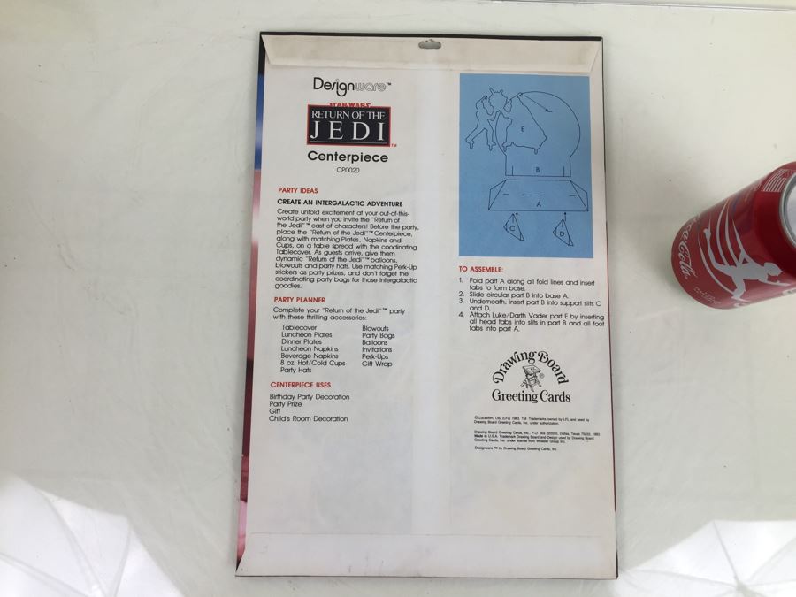 STAR WARS Return Of The JEDI Centerpiece Designware Drawing Board Greeting Cards New Old Stock Vintage 1983 [Photo 7]