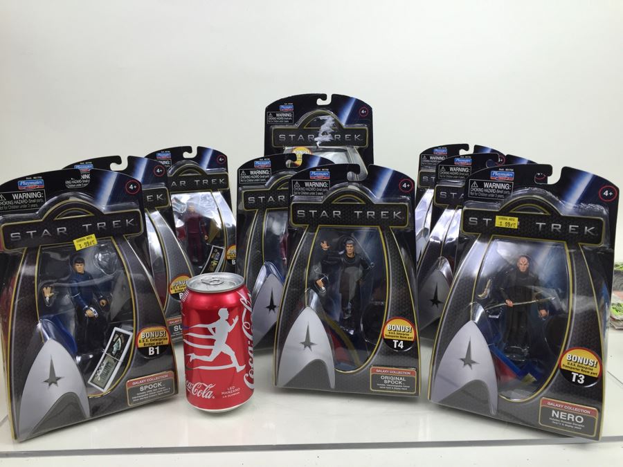 (9) STAR TREK Playmates Action Figures New In Packaging SPOCK, ORIGINAL SPOCK, CAPTAIN KIRK, + More From 2009 [Photo 1]
