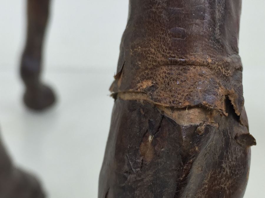 Large Leather Bound Horse Statue Figure With Saddle And Bridle [Photo 18]