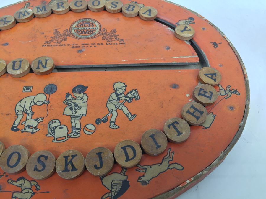 Vintage Original Cress Boards Educational Reversible Patent Date 1916 With Movable Letters [Photo 10]