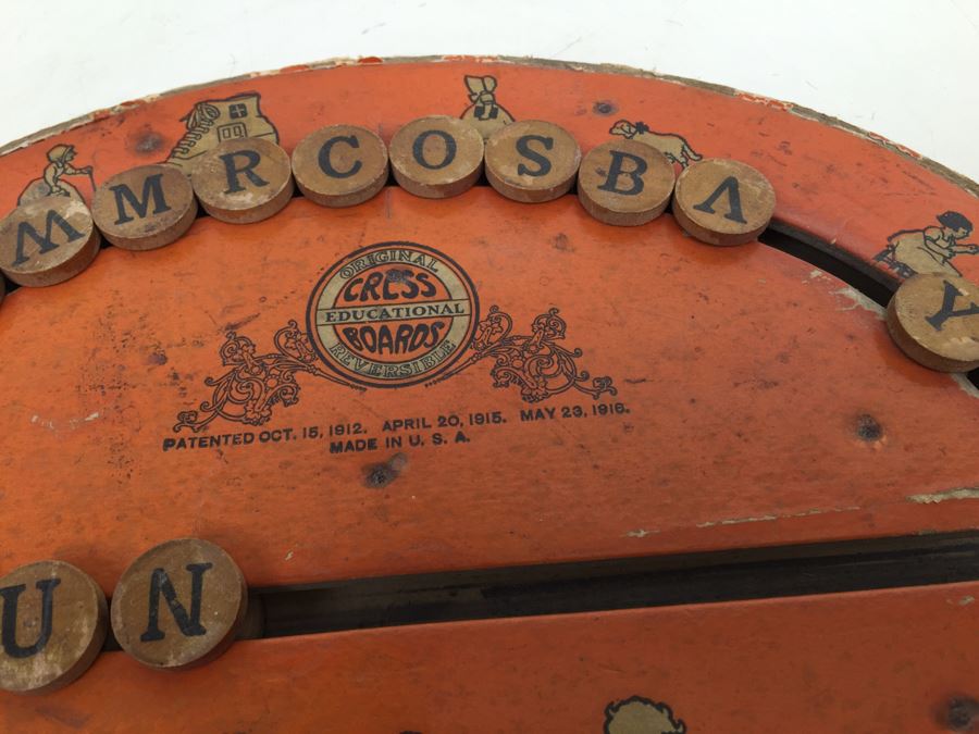 Vintage Original Cress Boards Educational Reversible Patent Date 1916 With Movable Letters [Photo 9]