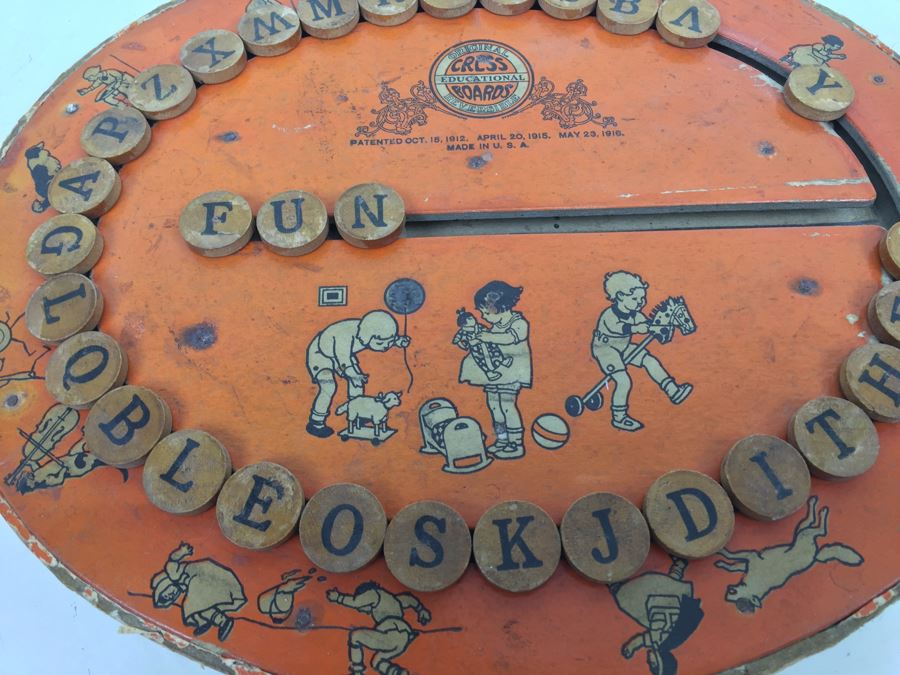 Vintage Original Cress Boards Educational Reversible Patent Date 1916 With Movable Letters [Photo 2]