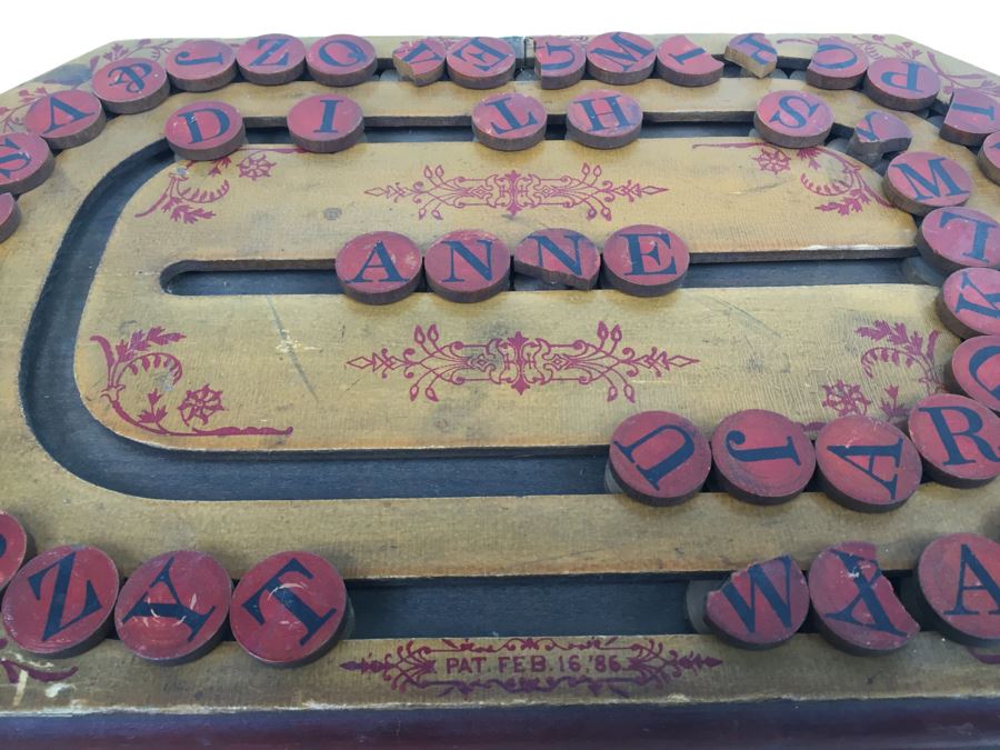 Rare Early 1886 Children's Cress Board Original Paint & Stencil With Movable Letters [Photo 2]