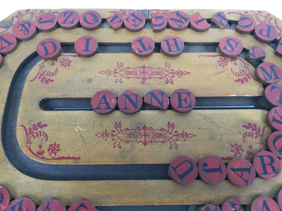 Rare Early 1886 Children's Cress Board Original Paint & Stencil With Movable Letters [Photo 8]