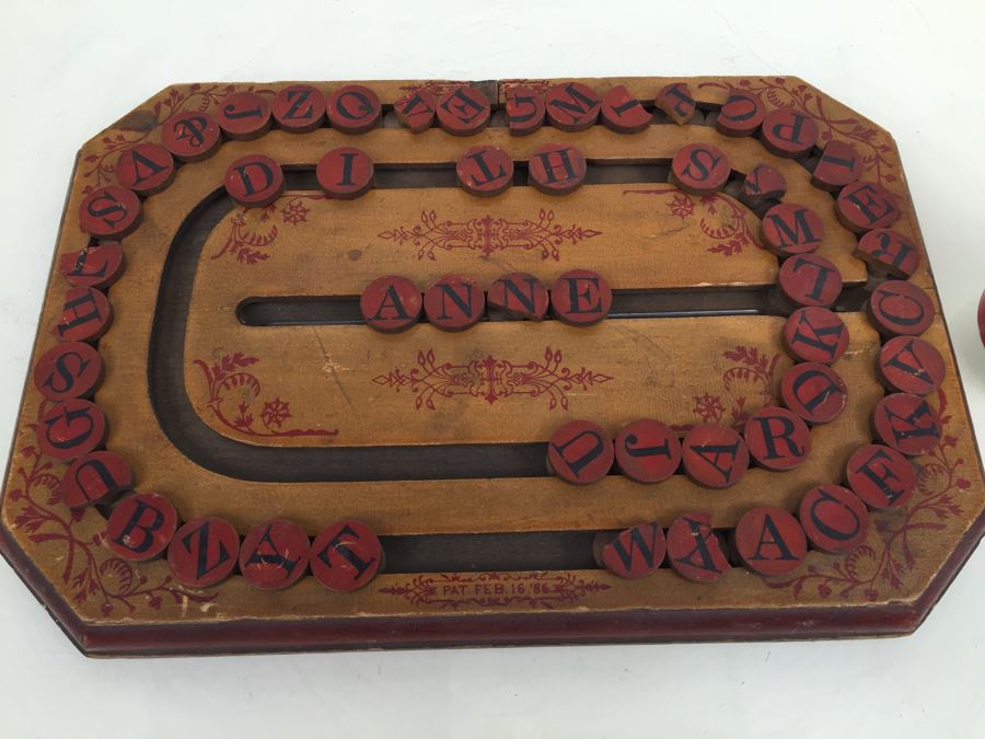 Rare Early 1886 Children's Cress Board Original Paint & Stencil With Movable Letters [Photo 4]