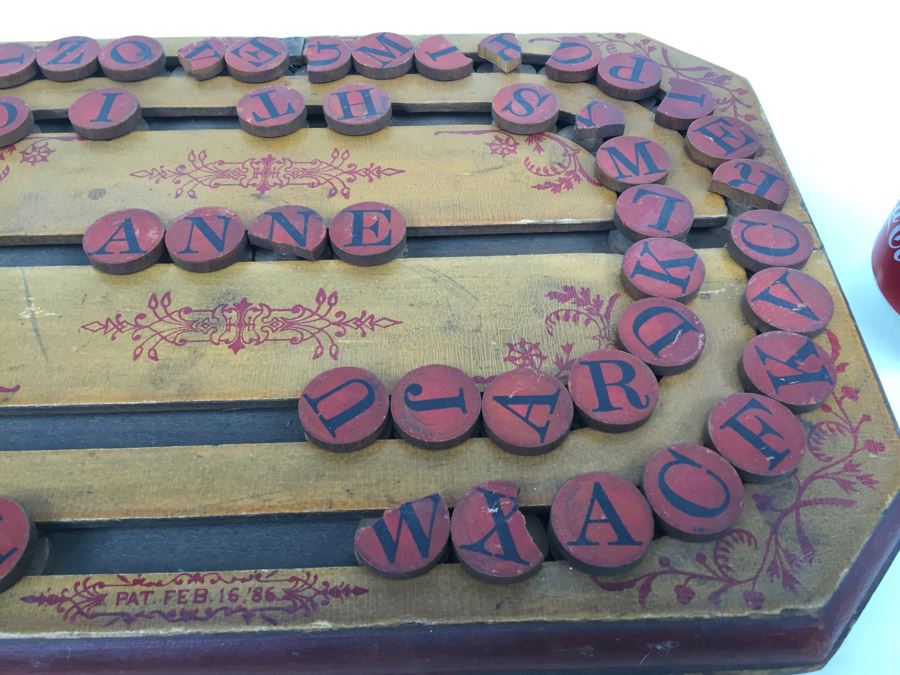 Rare Early 1886 Children's Cress Board Original Paint & Stencil With Movable Letters [Photo 7]