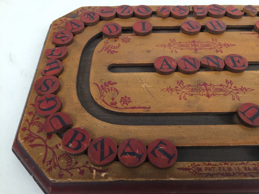 Rare Early 1886 Children's Cress Board Original Paint & Stencil With Movable Letters [Photo 6]