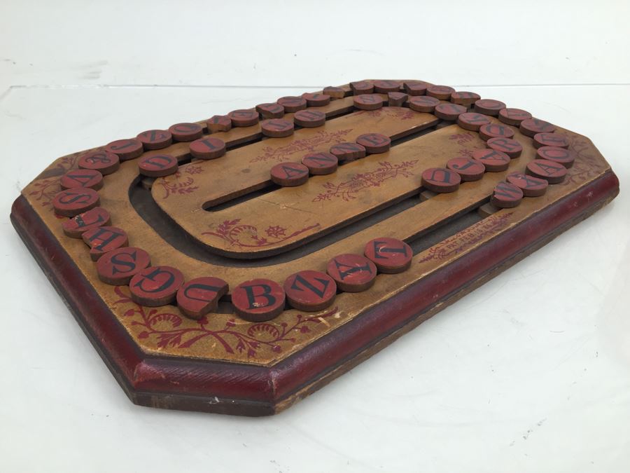 Rare Early 1886 Children's Cress Board Original Paint & Stencil With Movable Letters [Photo 9]