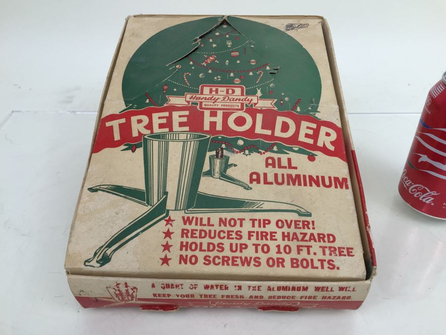 Vintage H-D Handy Dandy All Aluminum Tree Holder With Original Box