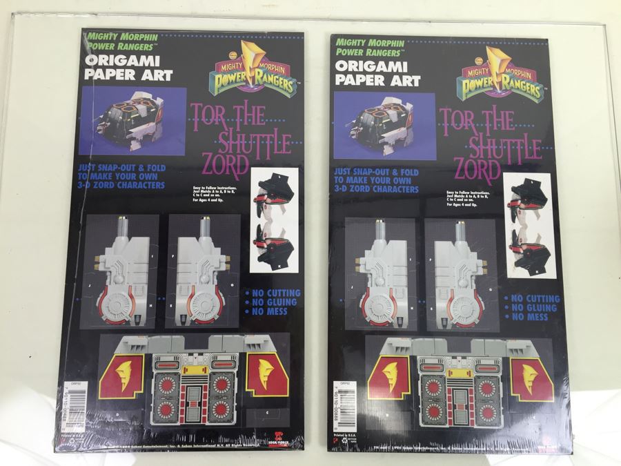 (6) Mighty Morphin Power Rangers Origami Paper Art 'White Tiger Zord', 'Tor The Shuttle Zord', And 'Red Dragon Zord' Vintage 1994 [Photo 8]