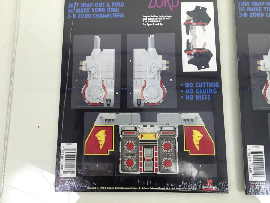 (6) Mighty Morphin Power Rangers Origami Paper Art 'White Tiger Zord', 'Tor The Shuttle Zord', And 'Red Dragon Zord' Vintage 1994 [Photo 10]