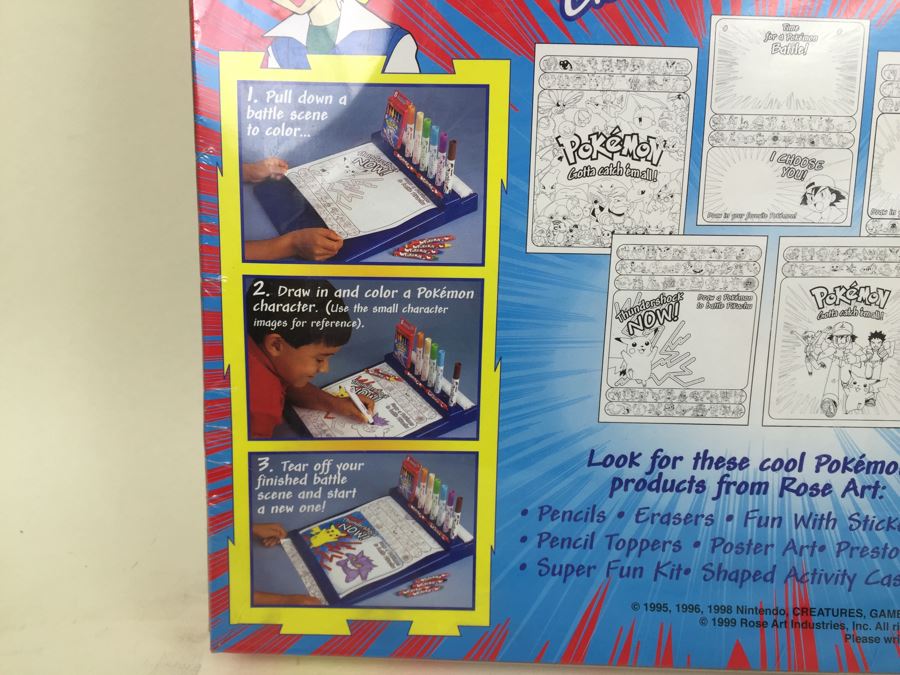 Pokemon Activity Adventure Desk RoseArt New In Box Sealed Vintage 1999 [Photo 11]