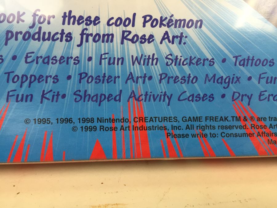 Pokemon Activity Adventure Desk RoseArt New In Box Sealed Vintage 1999 [Photo 14]