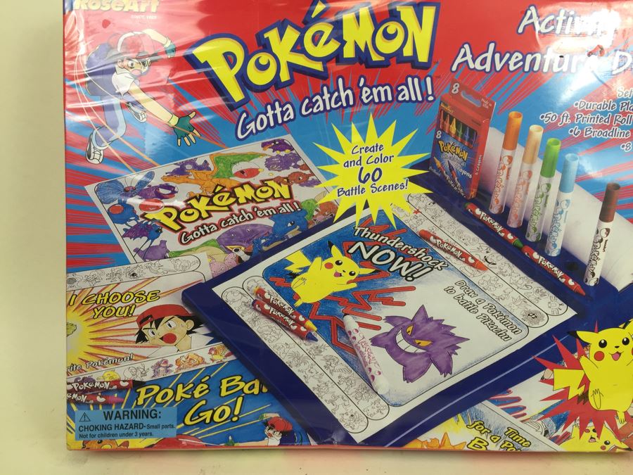 Pokemon Activity Adventure Desk RoseArt New In Box Sealed Vintage 1999 [Photo 9]