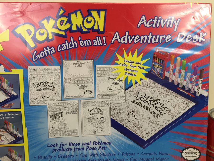 Pokemon Activity Adventure Desk RoseArt New In Box Sealed Vintage 1999 [Photo 12]