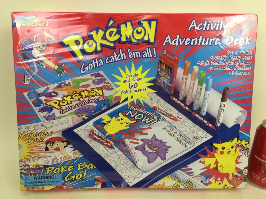 Pokemon Activity Adventure Desk RoseArt New In Box Sealed Vintage 1999 [Photo 4]