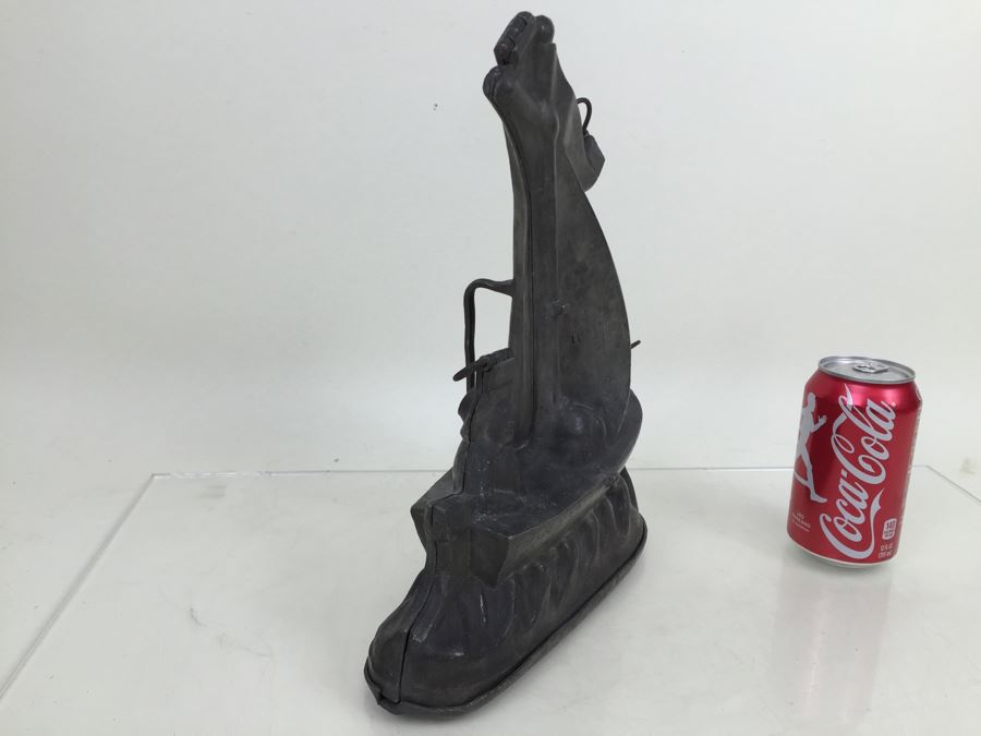 Large Vintage Pewter Ice Cream Mold Of Ship Marked CC [Photo 10]