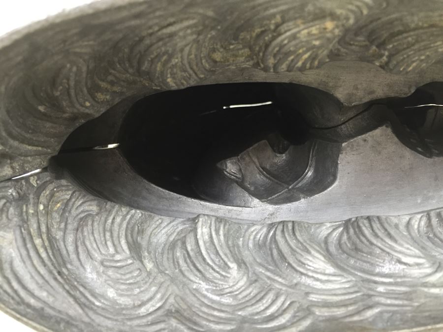 Large Vintage Pewter Ice Cream Mold Of Ship Marked CC [Photo 3]