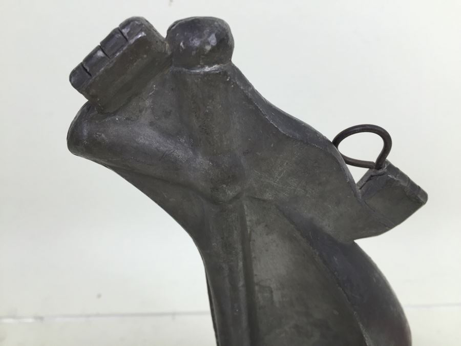 Large Vintage Pewter Ice Cream Mold Of Ship Marked CC [Photo 9]