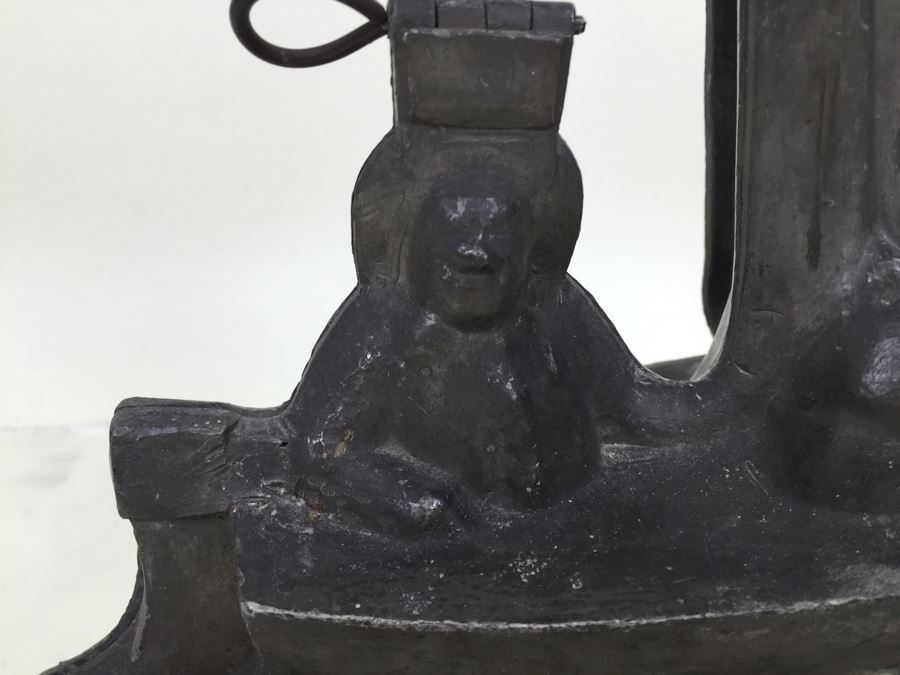 Large Vintage Pewter Ice Cream Mold Of Ship Marked CC [Photo 6]