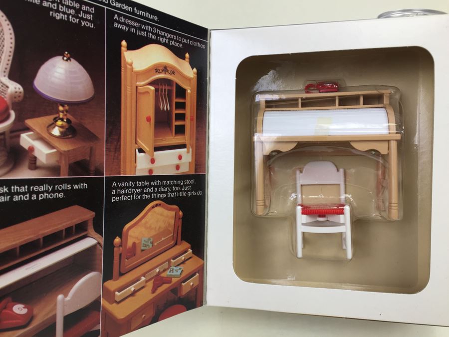 Smaller Homes And Garden Roll Top Desk With Chair And Phone TOMY 2410 New In Box Vintage [Photo 3]