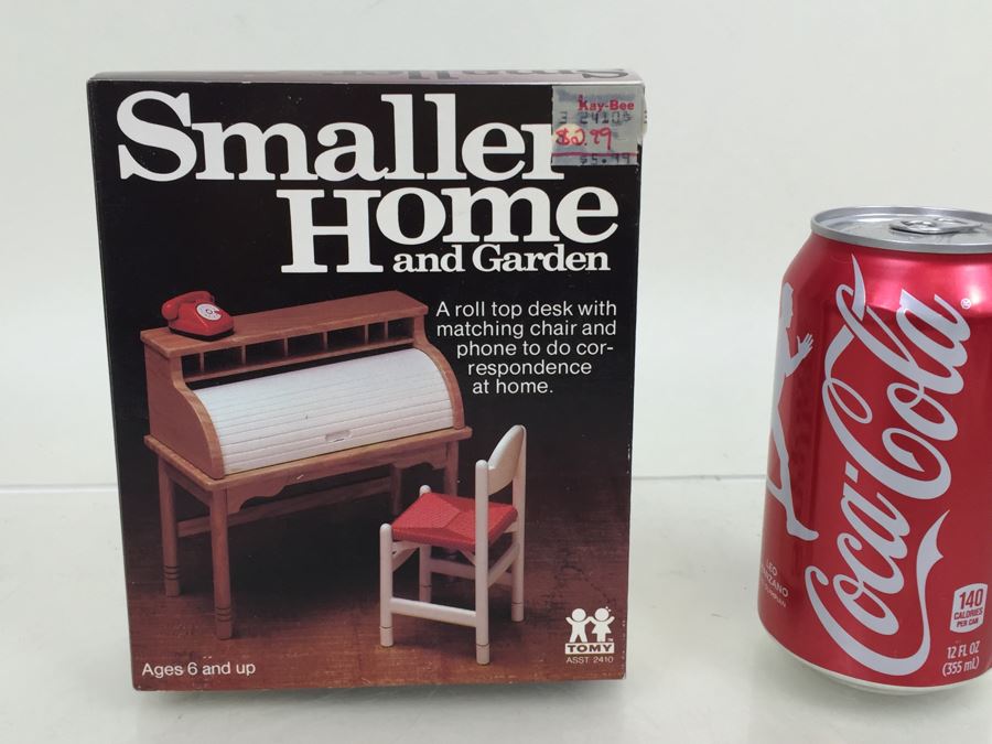 Smaller Homes And Garden Roll Top Desk With Chair And Phone TOMY 2410 New In Box Vintage [Photo 1]