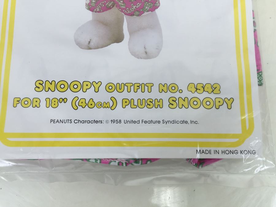 Vintage Clothes For SNOOPY Plush Dog Aloha Hawaiian Outfit New In Packaging [Photo 2]
