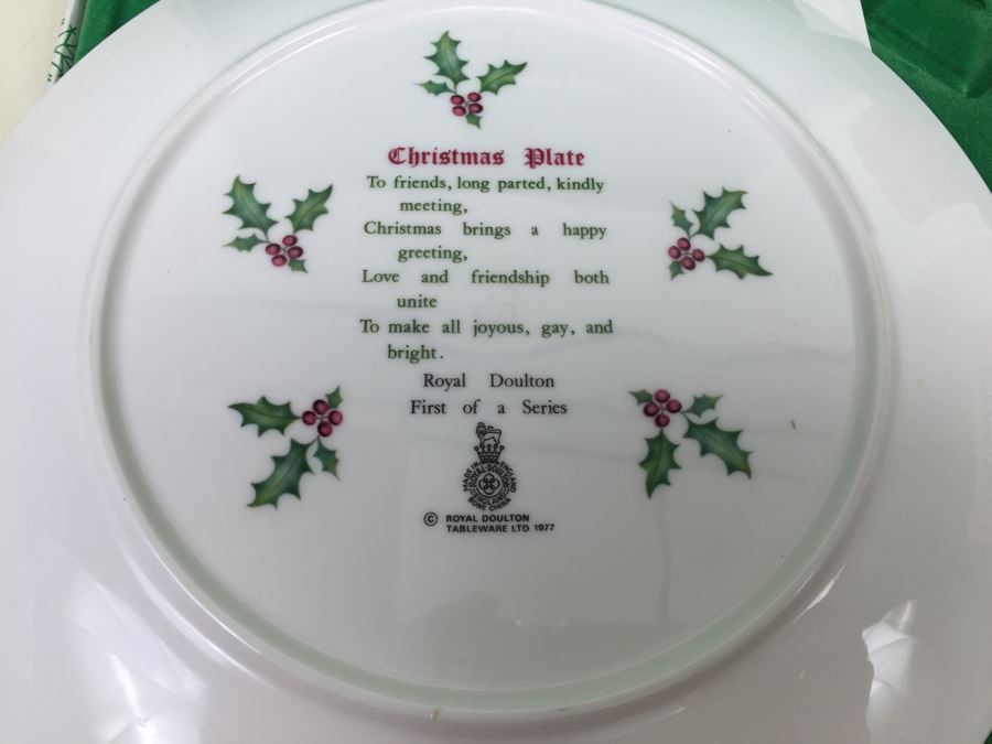 (9) Vintage Royal Doulton Tableware Collectible Christmas Plates With Original Boxes 1977-1982 [Photo 3]