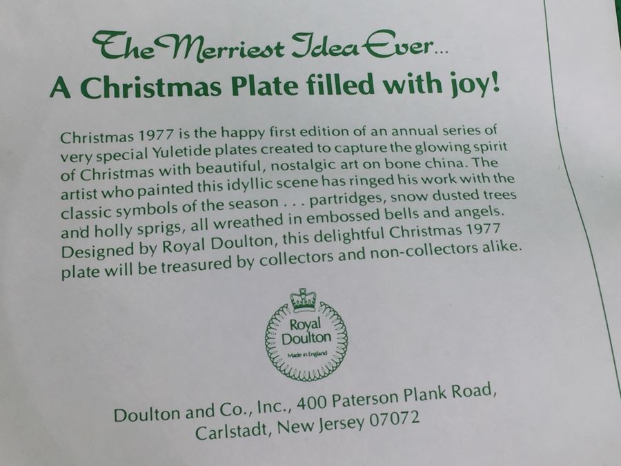 (9) Vintage Royal Doulton Tableware Collectible Christmas Plates With Original Boxes 1977-1982 [Photo 8]