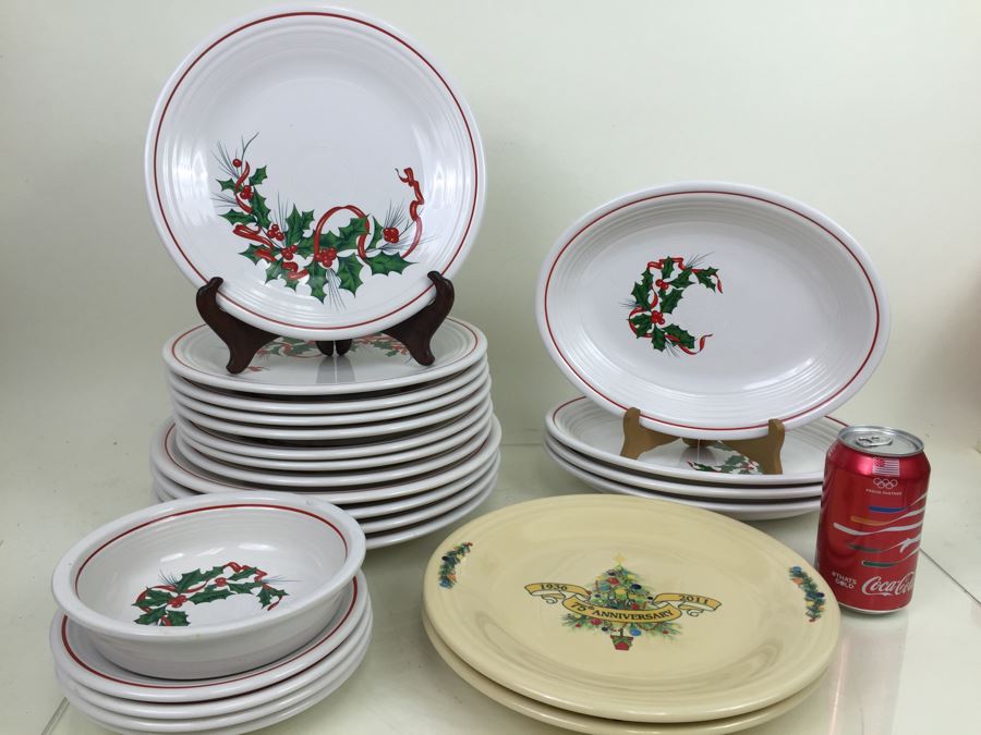 Set Of Homer Laughlin China Co Fiesta Christmas Plates
