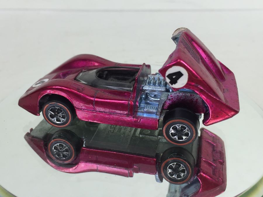 HOT WHEELS Redline 'McLaren M6A' Hot Pink Vintage 1968 Mattel USA [Photo 9]