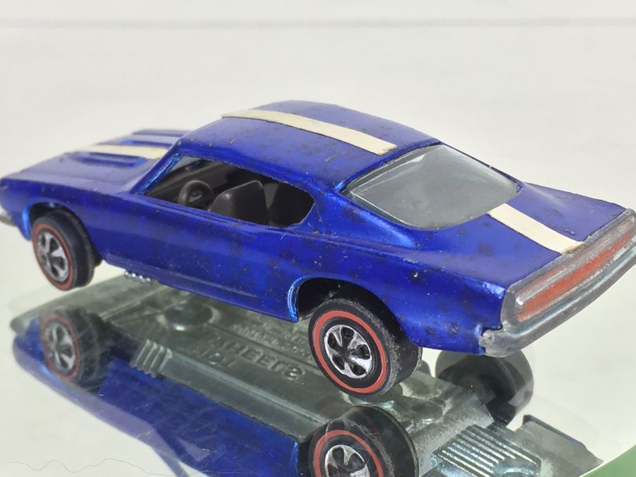 HOT WHEELS Redline 'Custom Barracuda' Blue Vintage 1967 Mattel USA [Photo 9]