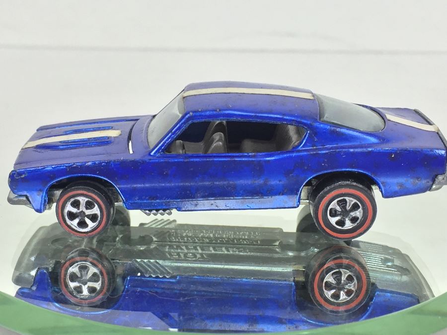 HOT WHEELS Redline 'Custom Barracuda' Blue Vintage 1967 Mattel USA [Photo 8]