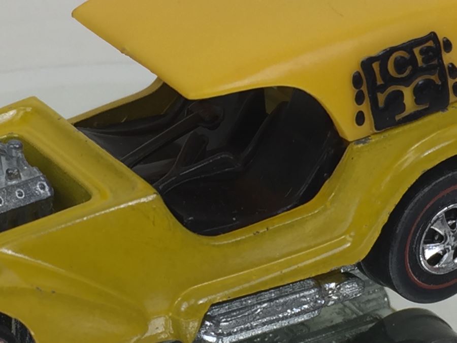 HOT WHEELS Redline 'ICE T' Yellow Vintage 1969 Mattel Hong Kong [Photo 8]