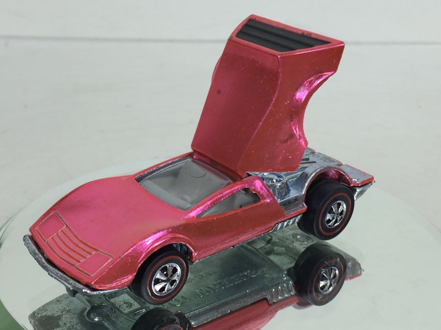 HOT WHEELS Redline 'Tri-Baby' Pink Vintage 1969 Mattel USA