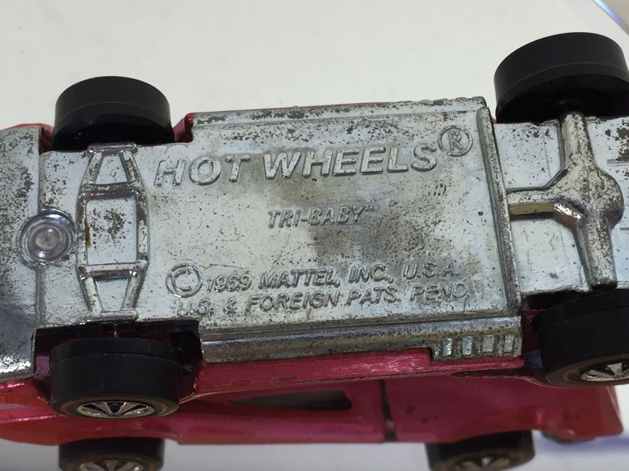 HOT WHEELS Redline 'Tri-Baby' Pink Vintage 1969 Mattel USA [Photo 10]