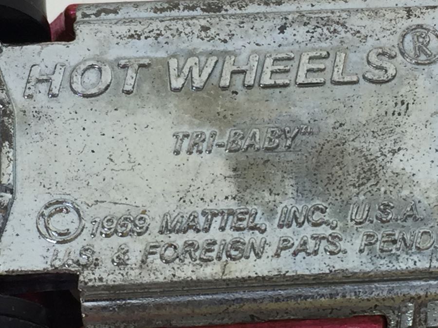 HOT WHEELS Redline 'Tri-Baby' Pink Vintage 1969 Mattel USA [Photo 11]
