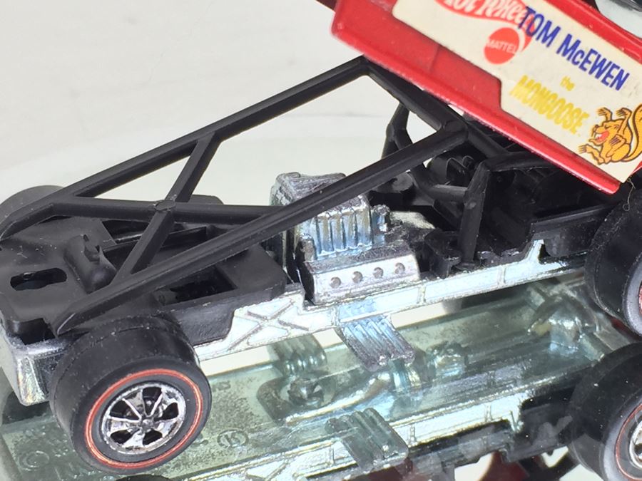 HOT WHEELS Redline 'Tom McEwen The Mongoose' Red with stickers Vintage 1969 Mattel USA [Photo 14]
