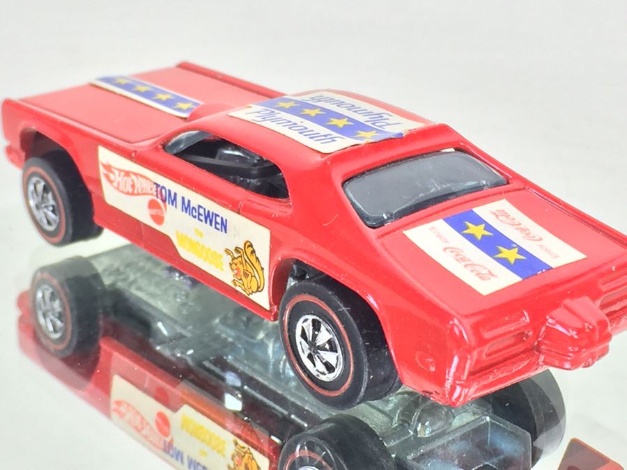HOT WHEELS Redline 'Tom McEwen The Mongoose' Red with stickers Vintage 1969 Mattel USA [Photo 10]