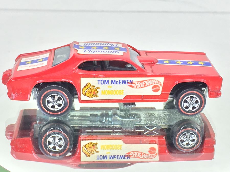 HOT WHEELS Redline 'Tom McEwen The Mongoose' Red with stickers Vintage 1969 Mattel USA [Photo 1]