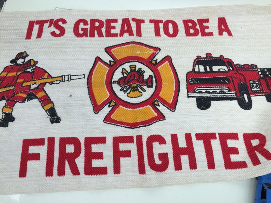 Vintage 'It's Great To Be A Firefighter' Floor Mat [Photo 1]