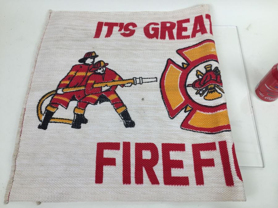 Vintage 'It's Great To Be A Firefighter' Floor Mat [Photo 4]