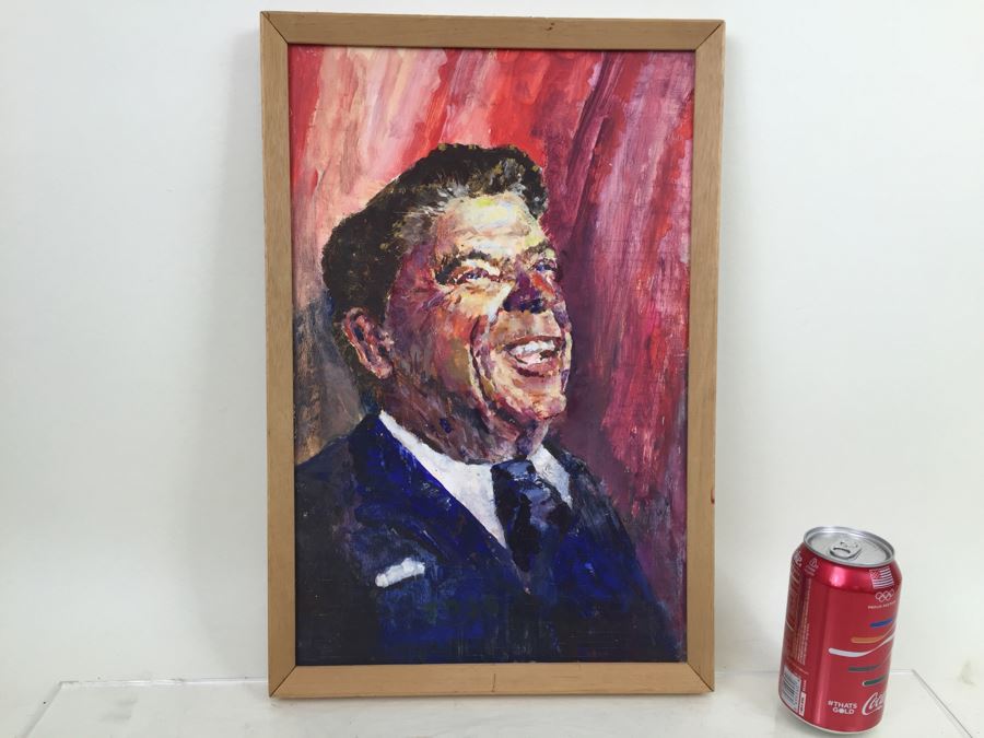 Vintage Original Ronald Reagan Painting Signed By JOSS