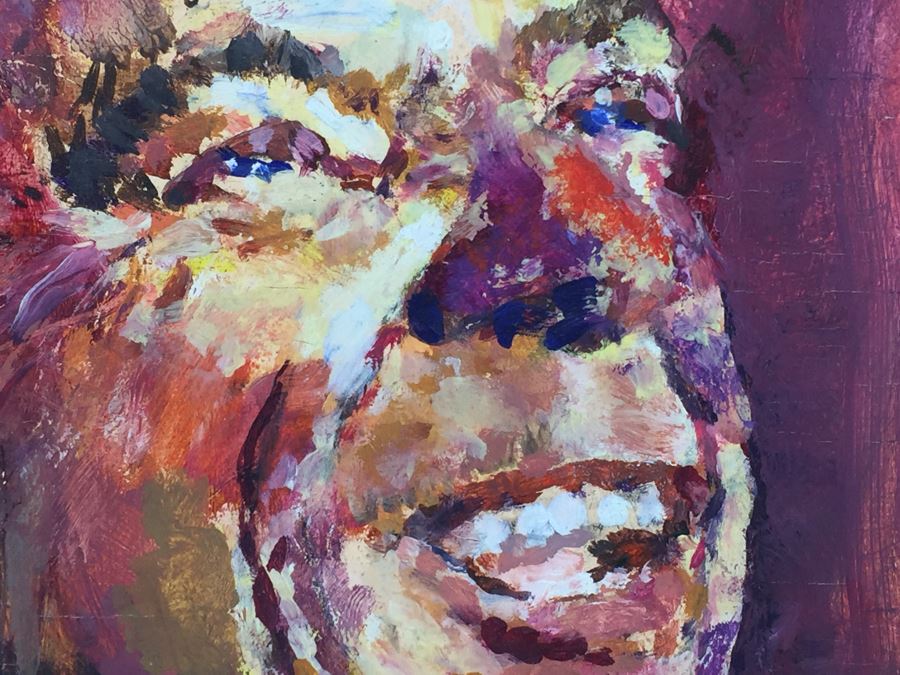 Vintage Original Ronald Reagan Painting Signed By JOSS [Photo 4]